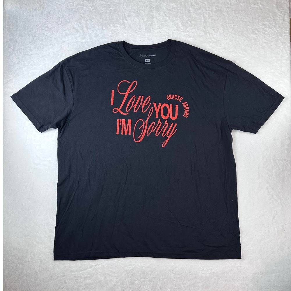 Gracie Abrams I Love You Im Sorry Black Red Graphic T-Shirt XXL Official Merch